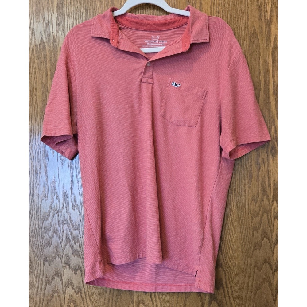 Vineyard Vines Edgartown Pocket Polo Shirt - Salmon- Medium